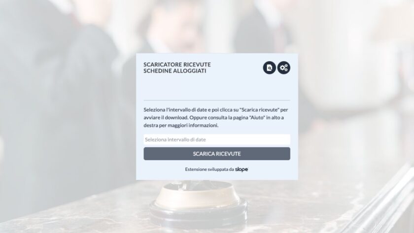 Schermata in cui è presente lo Scaricatore Ricevute Schedine Alloggiati PDF